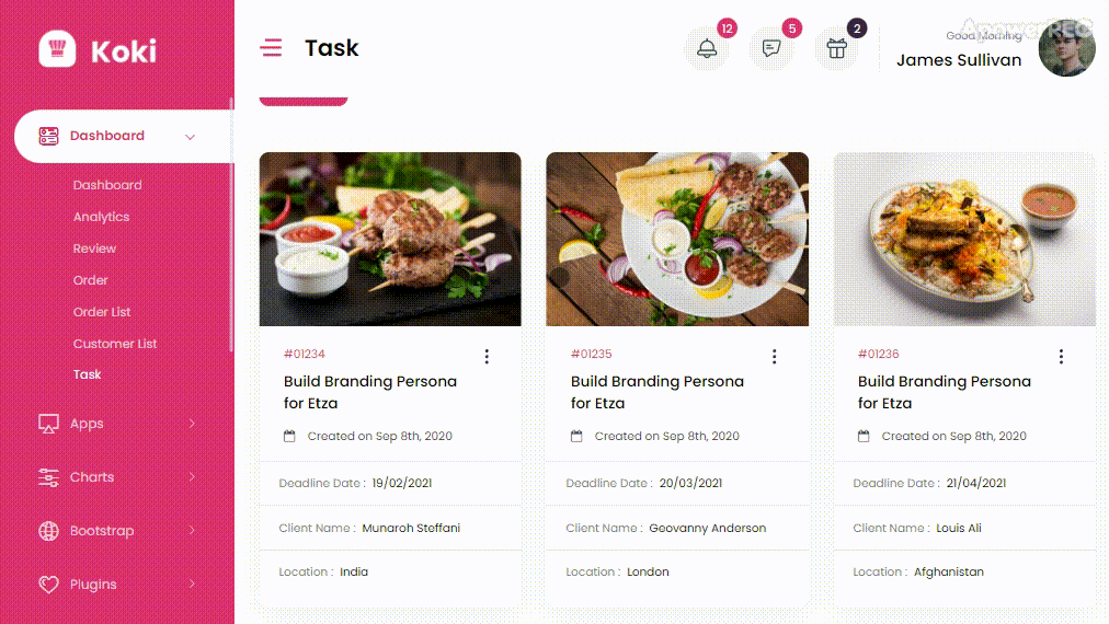 Koki - Restaurant Food React Admin Dashboard Template - 4